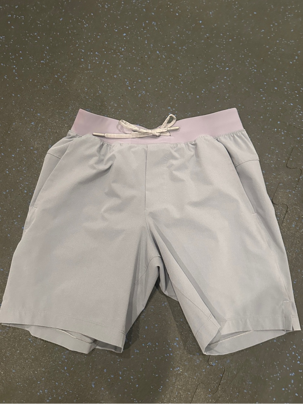 Men's Gray Athletic Shorts with elastic Waistband
